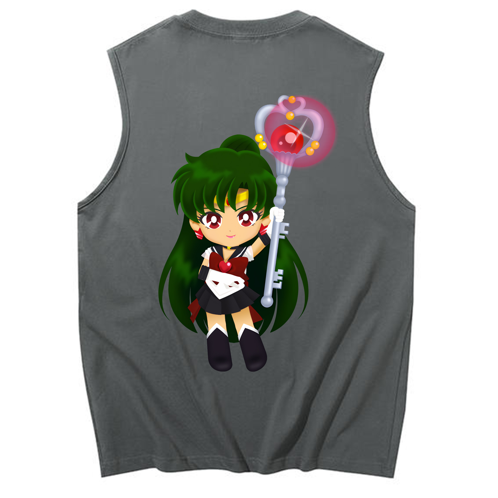 （画像用） 美少女戦士セーラームーン 冥王せつな Sailor Moon Meiou Setsuna コットン100％タンクトップ（背面プリント）